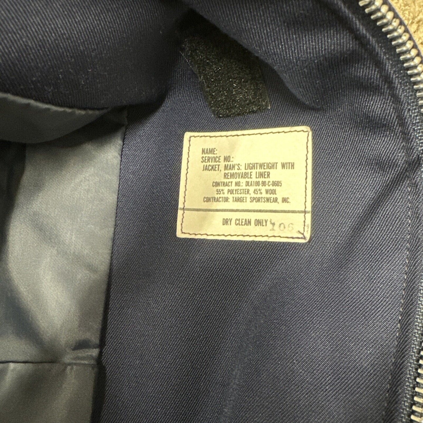 Men’s Blue Air Force USAF 44R Lightweight Uniform Jacket No Removable Lining
