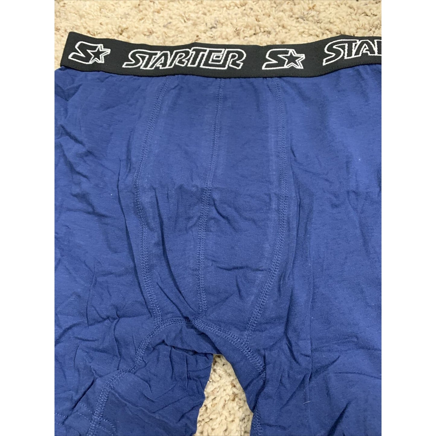 Blue Men’s Large Starter Black Label Compression Shorts 95% Cotton, 5% Spandex