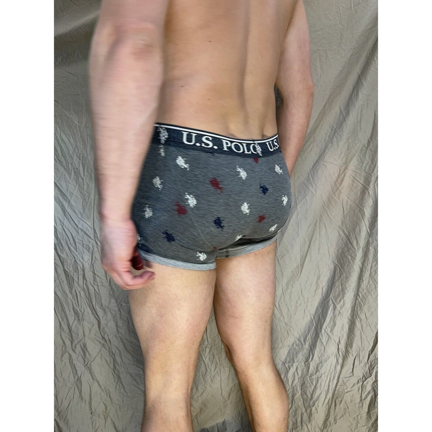 men's u.s. polo assn small gray boxer briefs