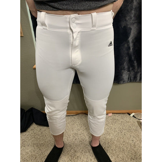 Men’s Adidas Climalite White Polyester Baseball Pants Size Large