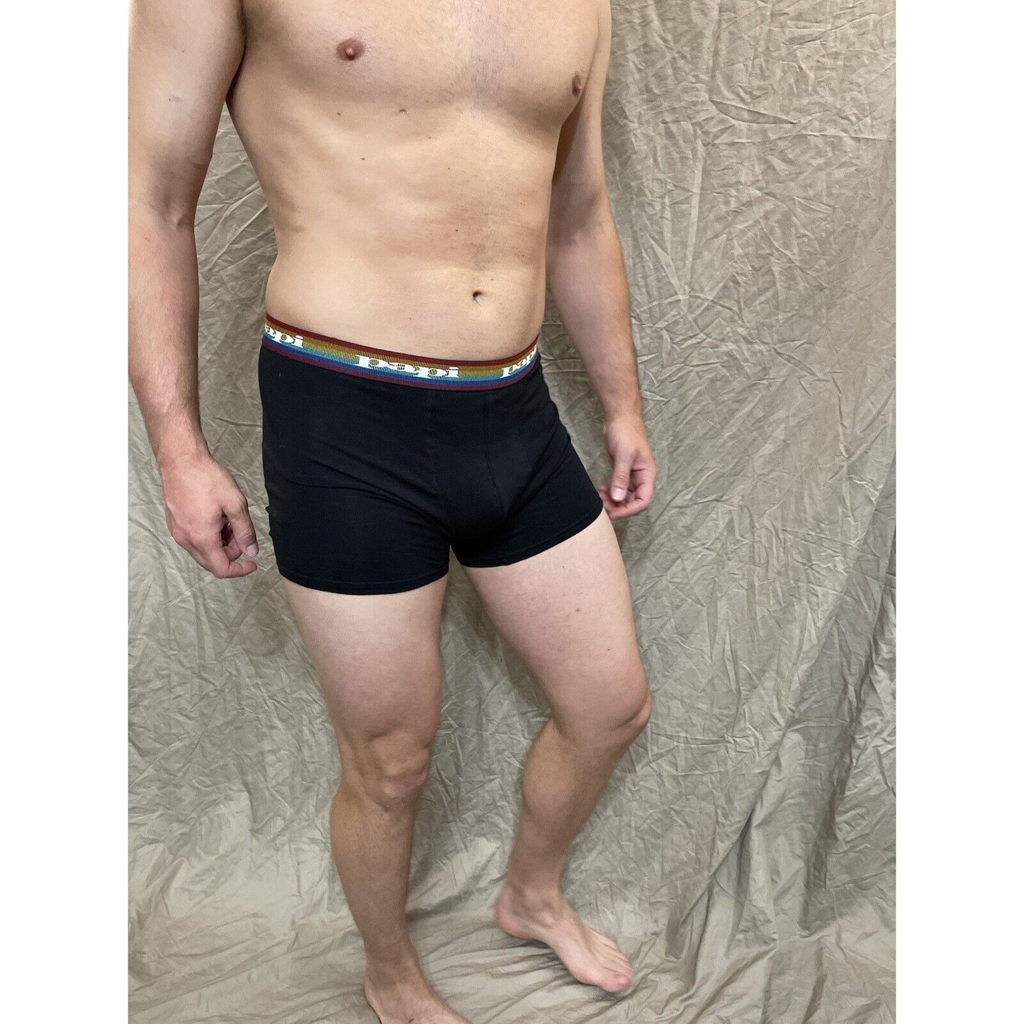 men's papi rainbow pride Black compression boxer briefs large