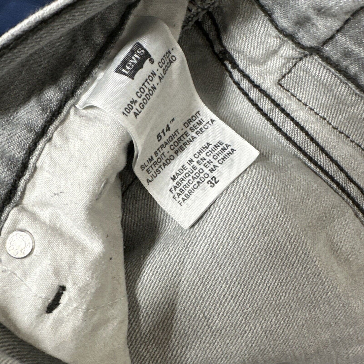 Men’s Gray Slim Straight Levi’s 514 Denim Shorts Size 32