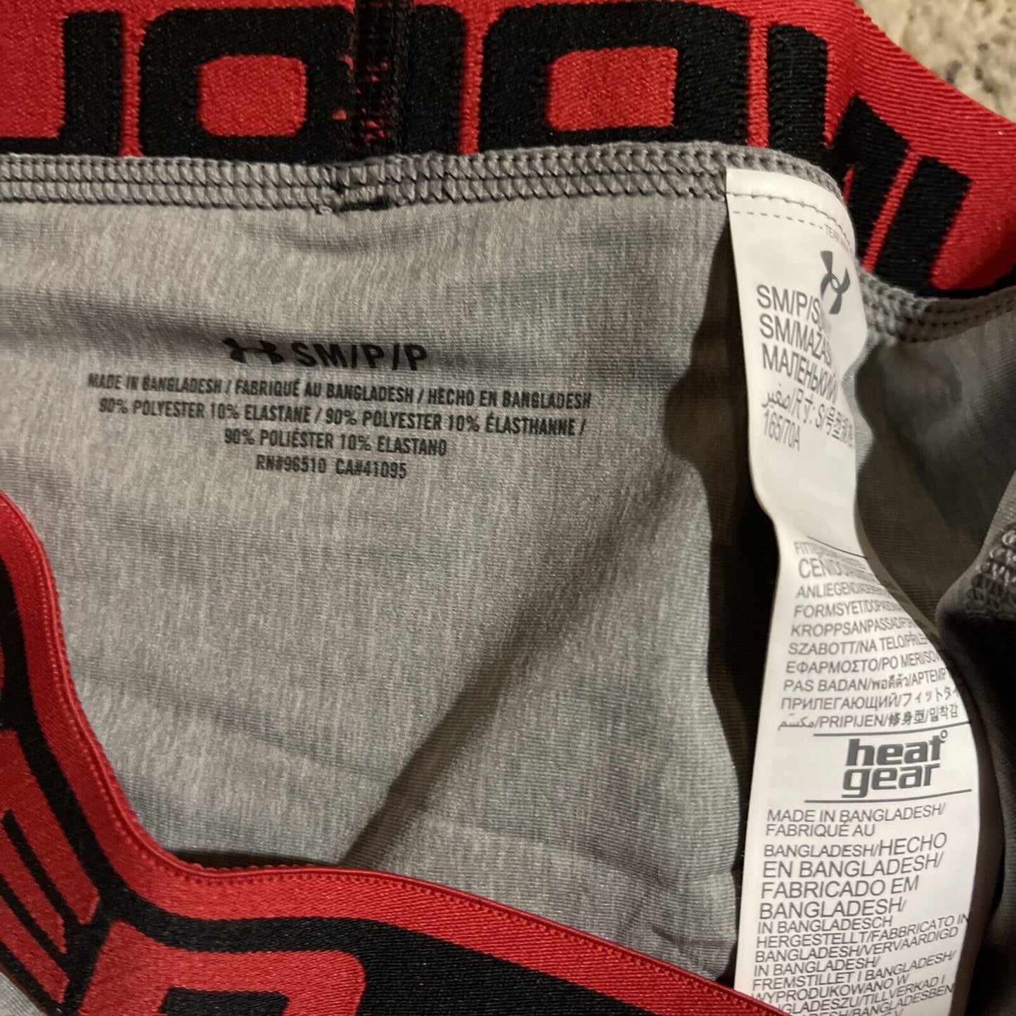 Men’s Gray With Black/Red Band under armour Ua boxerjock 6” Size Small