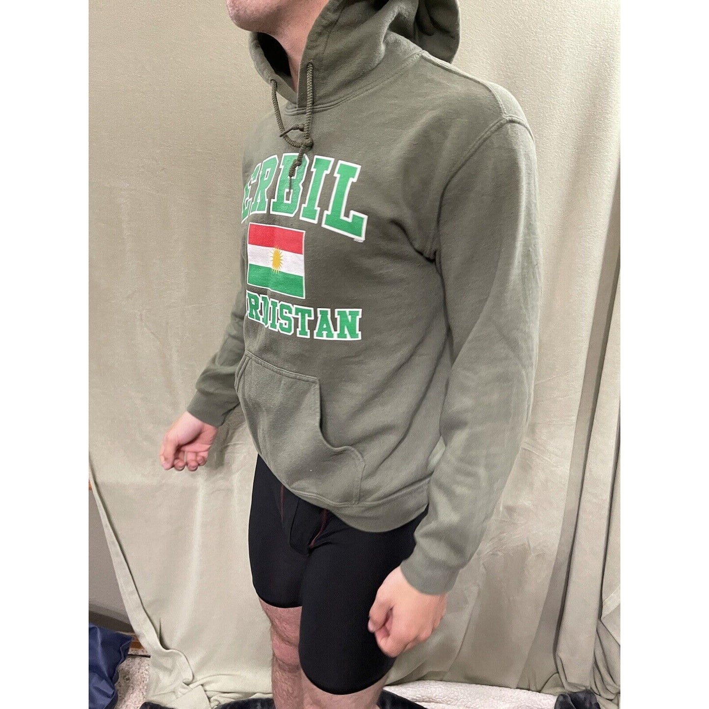 Men’s Small Erbil Kurdistan Olive Green Hoodie