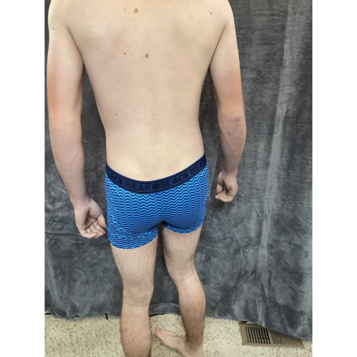 men's medium athletic trunk style black bear boxer brief Aqua And Blue Waves
