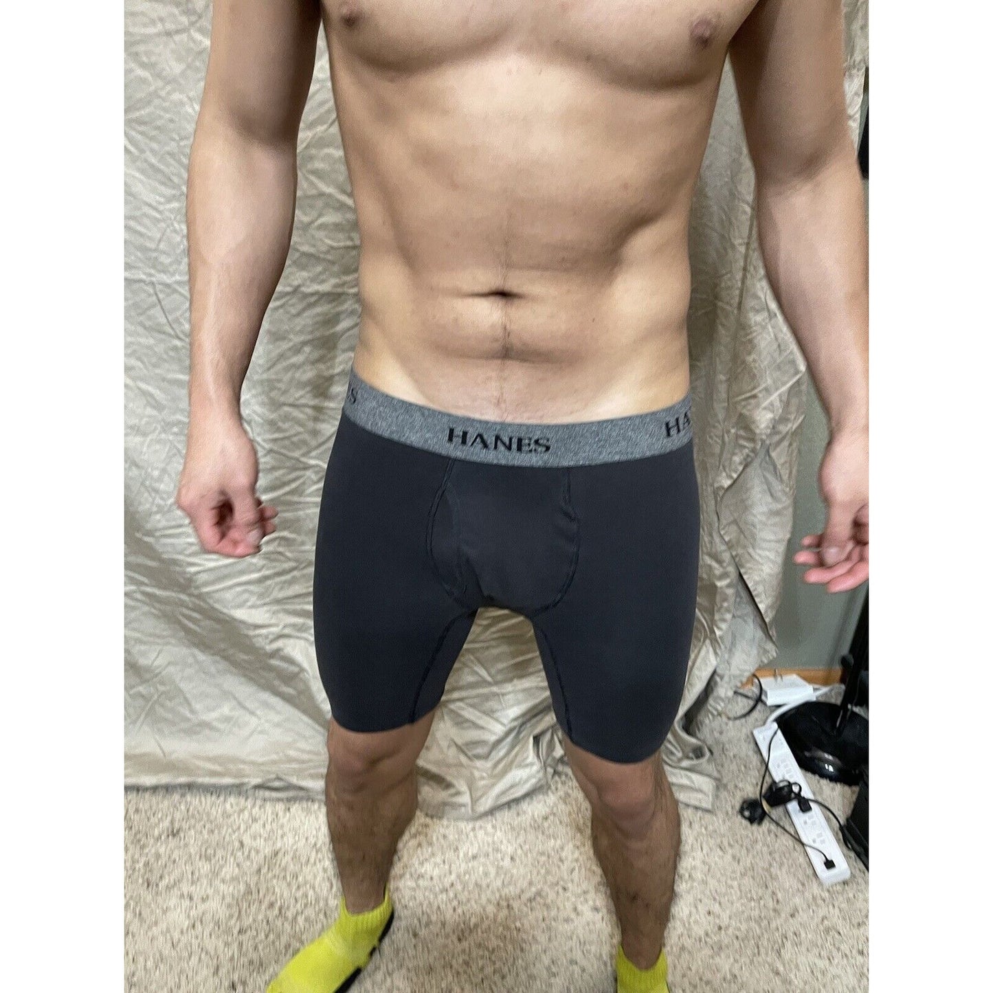men's black hanes most comfortable medium boxer briefs