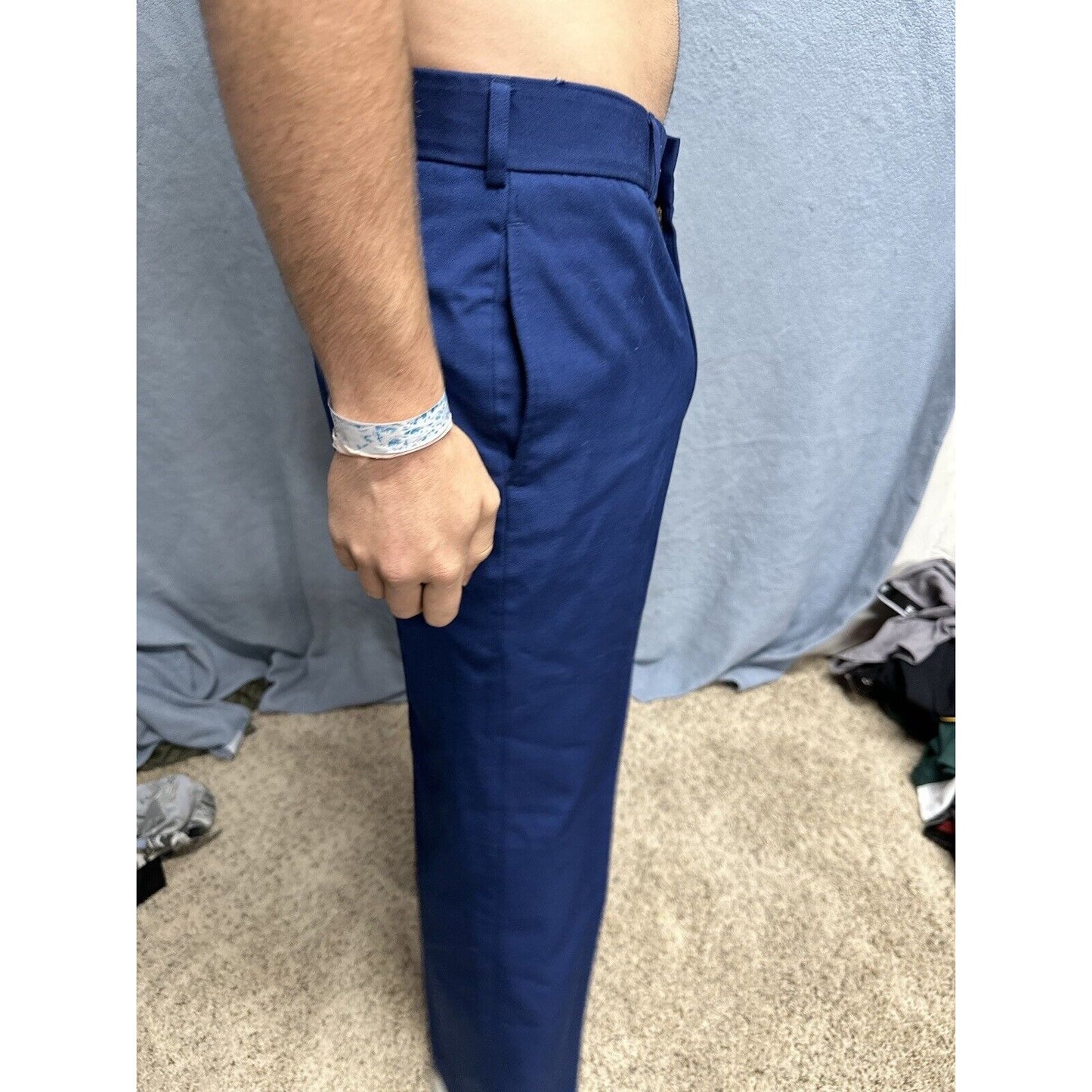 Men’s Usmc Trousers Uniform Pants Marines 33S Poly Wool Blue