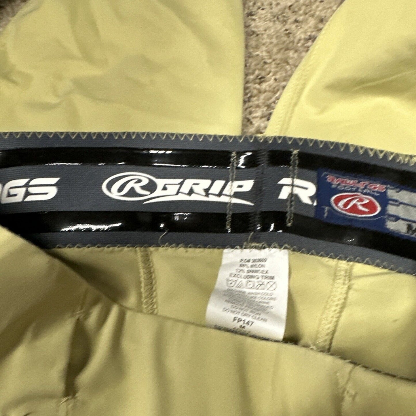 Men’s Gold Rawlings Grip Football Pants Medium