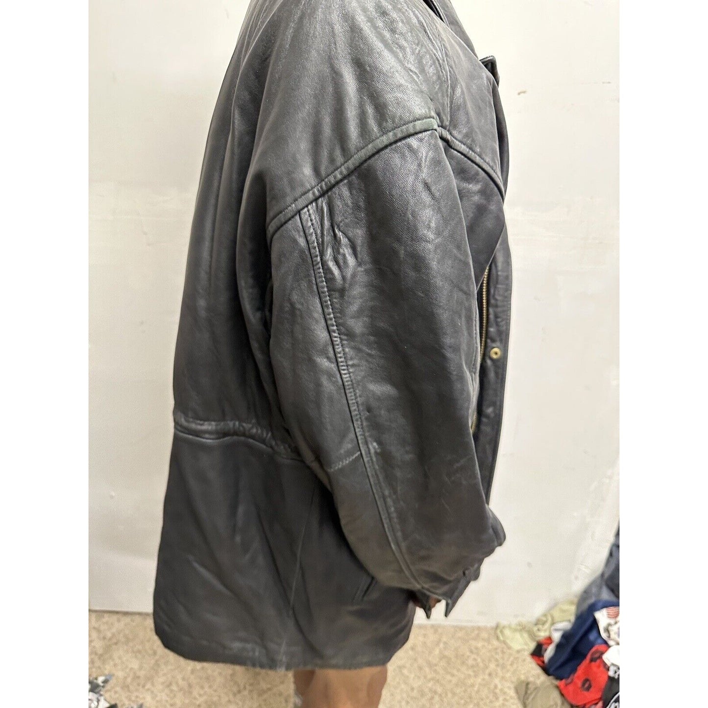 Men’s Large Black Bachrach Genuine Leather Jacket