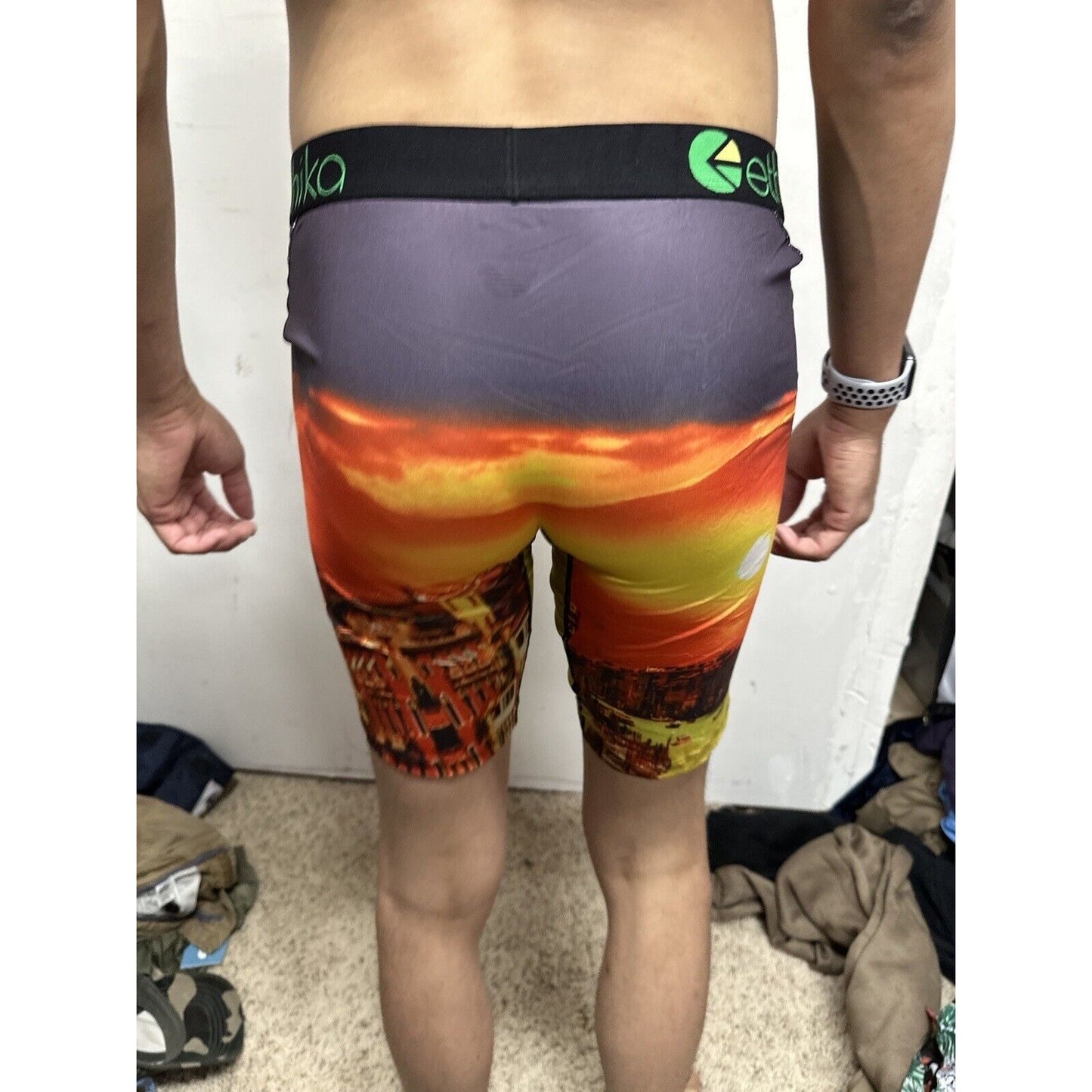 Men’s European Sunset Orange Ethika Large Boxer Briefs