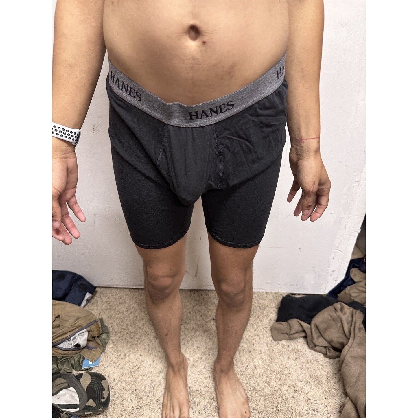 Men’s Hanes Black Boxer Briefs Large
