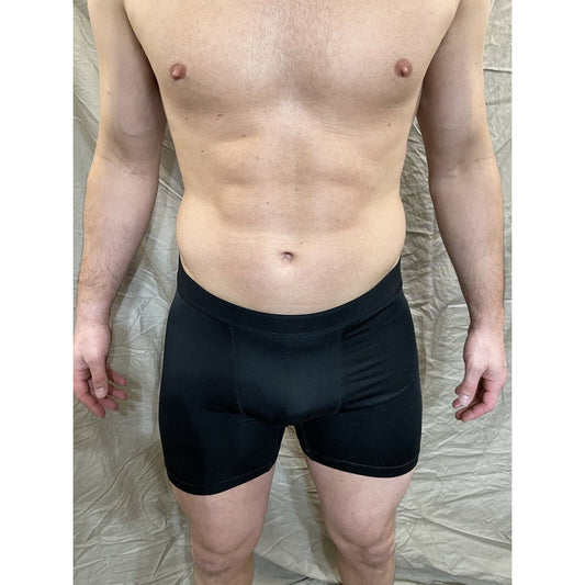 men's black athletic works large compression shorts