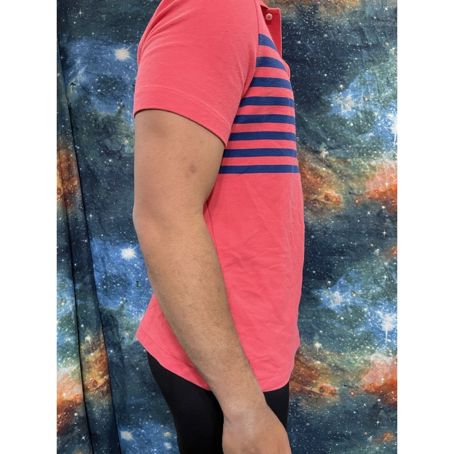 Men’s Nautica Medium Pink/Blue Striped Short Sleeve