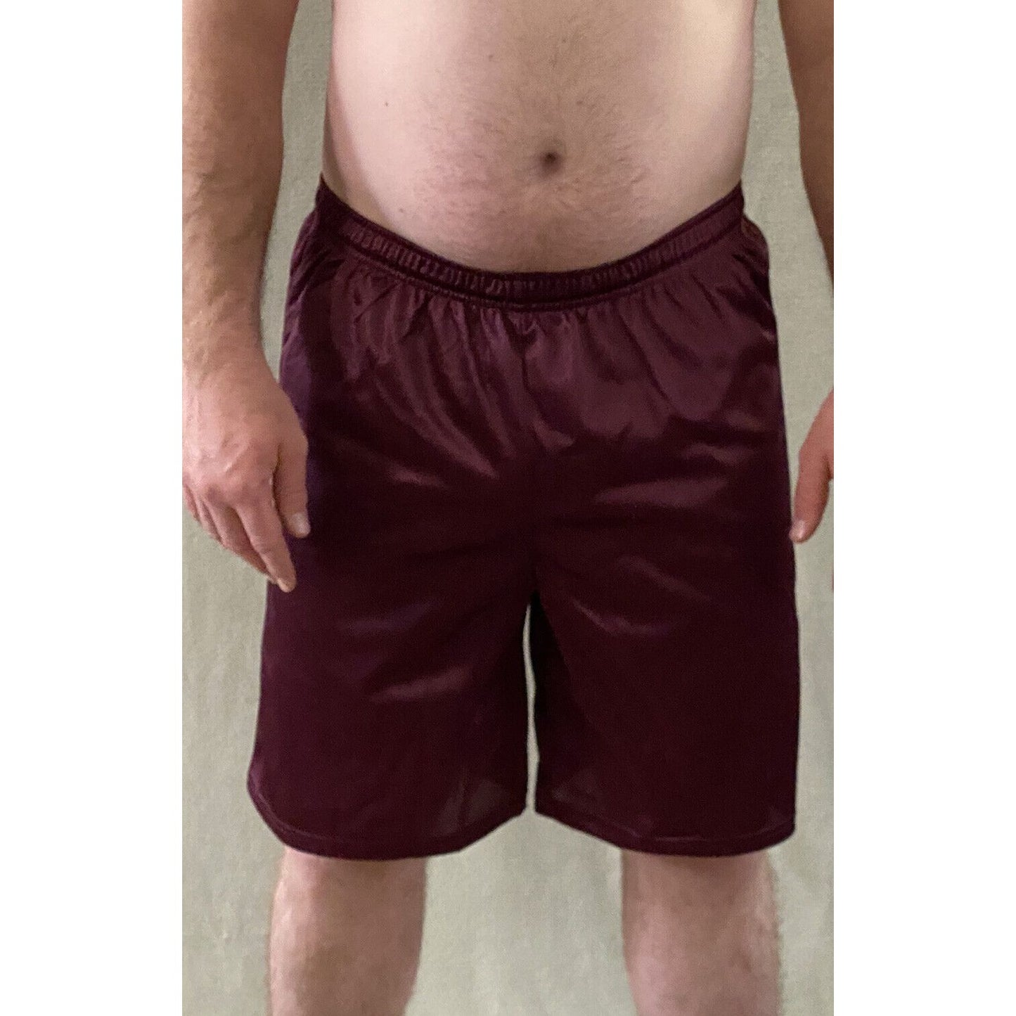 Soffe Men’s Large Burgundy Basketball Training Polyester Mesh Shorts