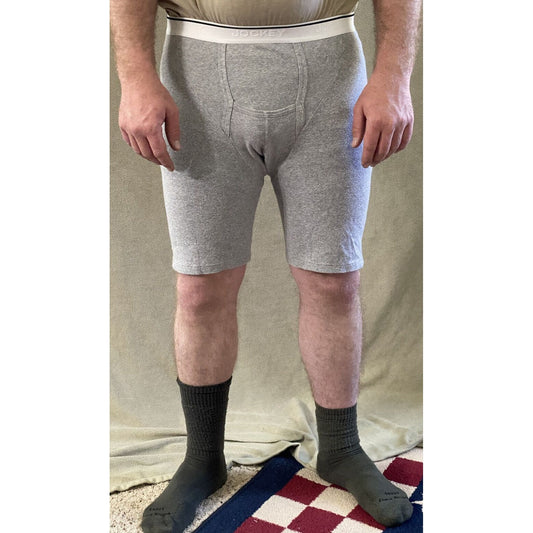 Jockey Men’s XL Light Gray White Band Cotton Stretch Boxer Briefs Underwear NEW