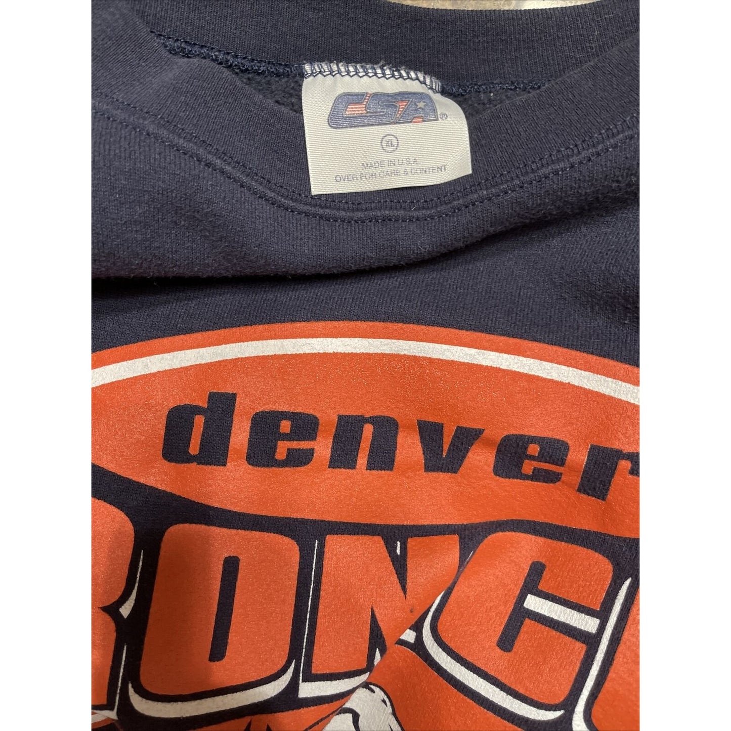 Men's navy blue xl denver broncos CSA pullover sweatshirt
