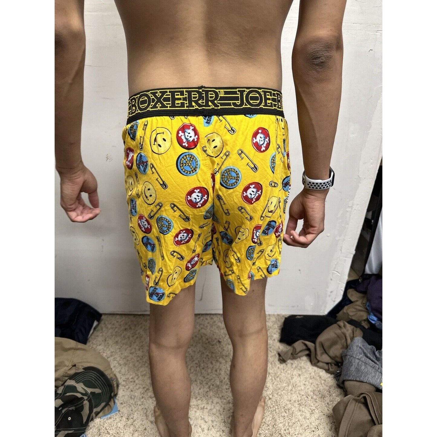 Men’s Medium Yellow Joe Boxer Shorts Smiley Face Emoticon