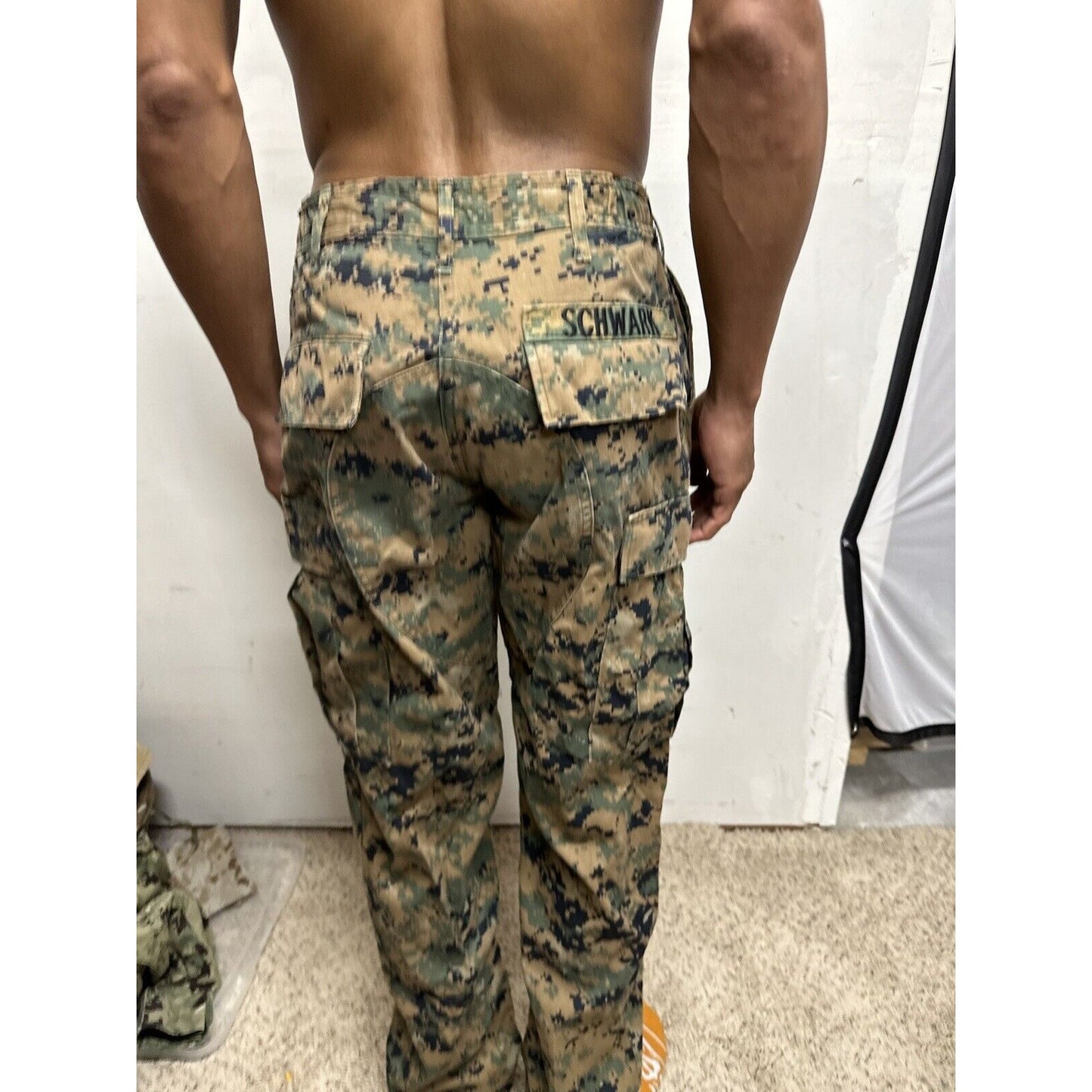 Men’s USMC Woodland Marine Pants Trousers Small Long