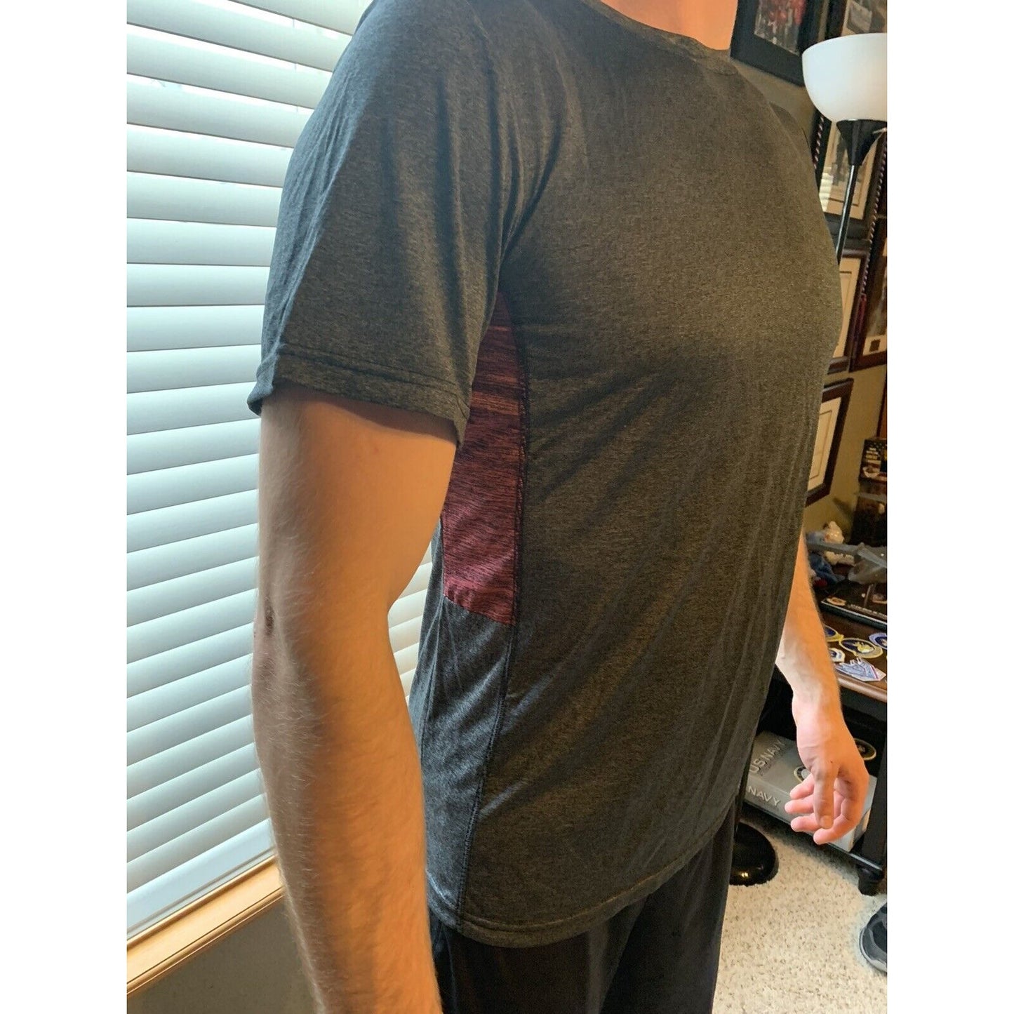 RE Performance T-Shirt Grey And Maroon