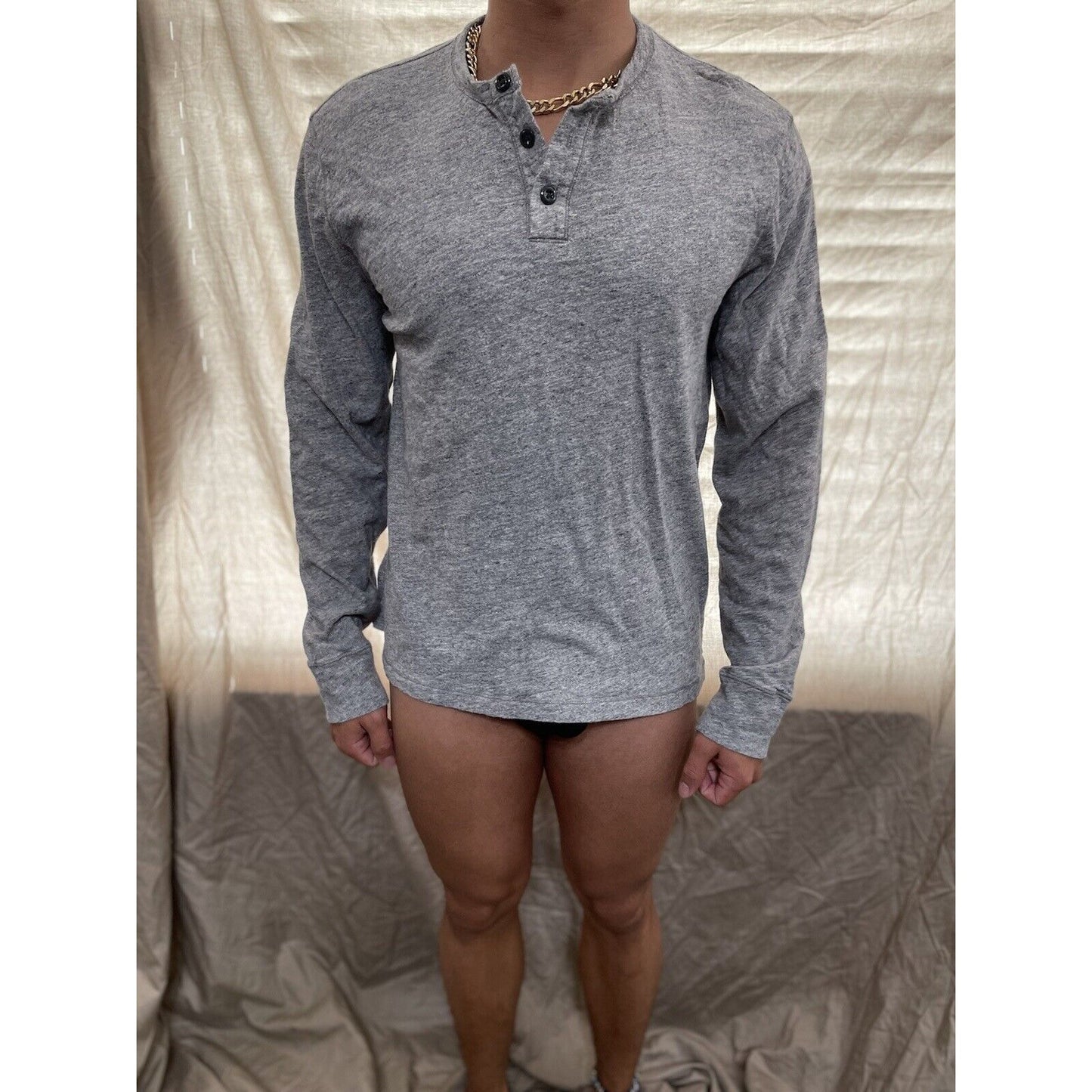 men's lucky brand medium long sleeve pullover gray