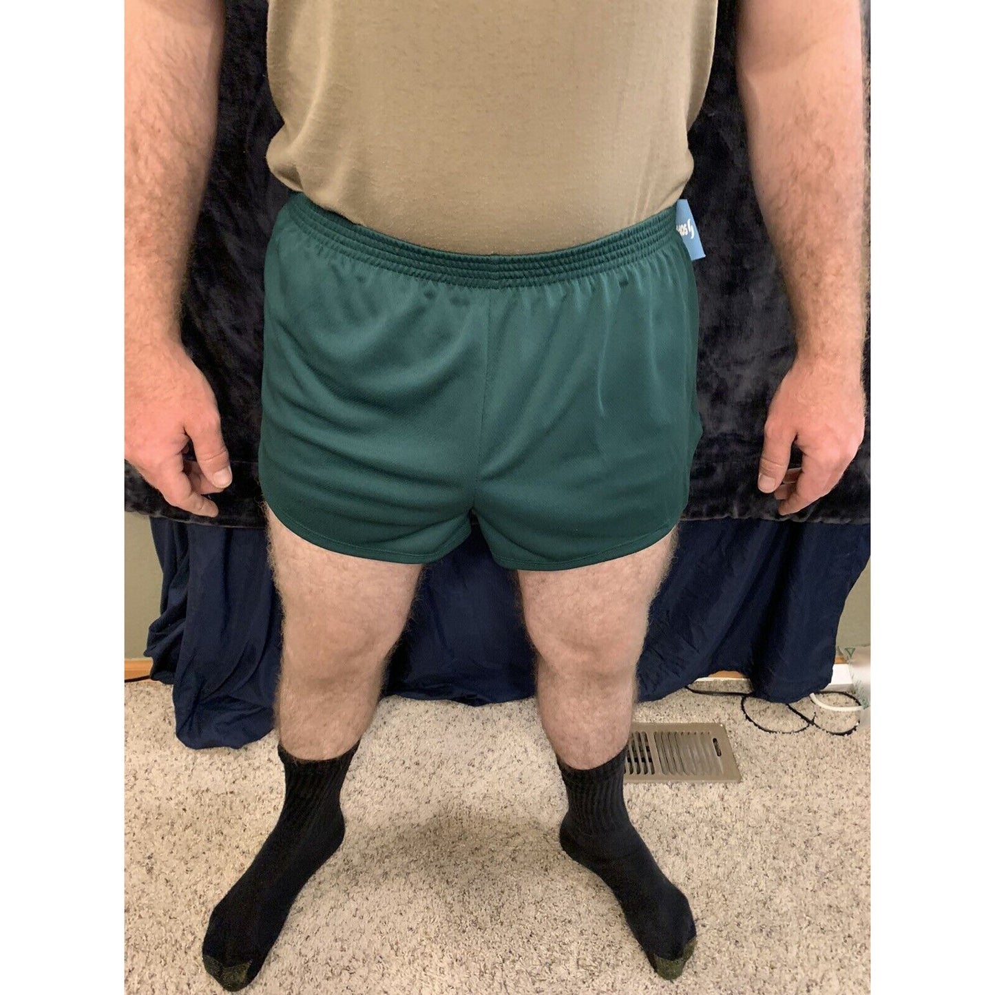 Dark Green Nylon Mini Mesh Shorts by Soffe - Men's Medium
