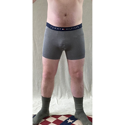 Tommy Hilfiger Men’s Large Gray Polyester Elastane Boxer Brief Underwear