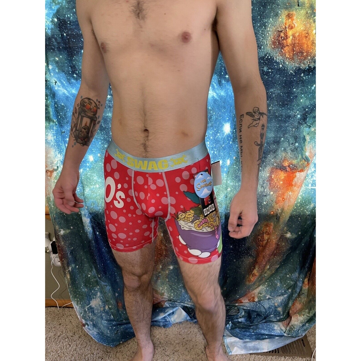 NWT Swag Boxers The Simpsons Krustyos Mens Boxer Briefs M Red  New And Unworn