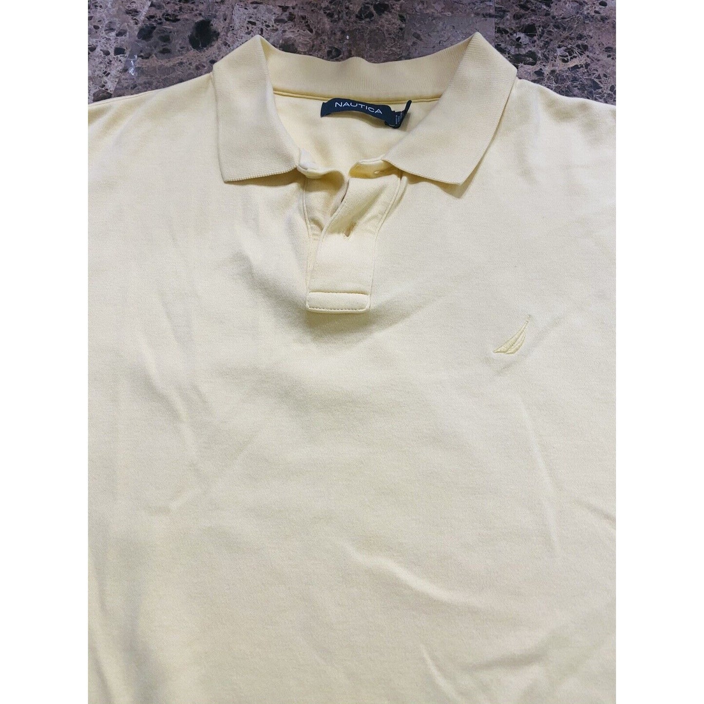 Nautica Sunny Yellow Men’s Large Cotton Polo Shirt