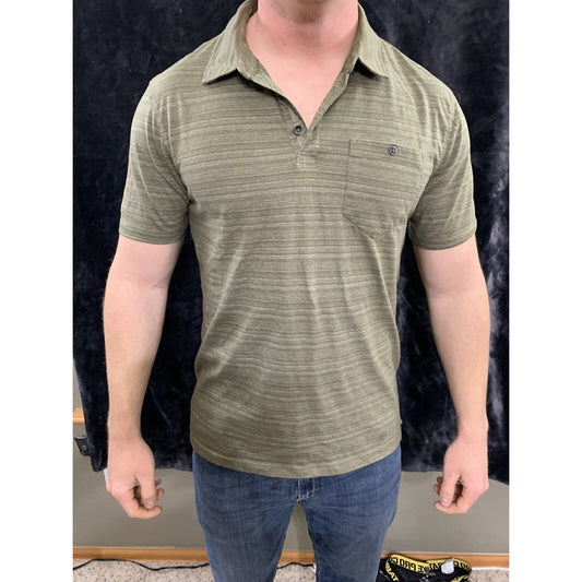 English Laundry Mens Short Sleeve Cotton Polo Shirt Size Large Olive Green