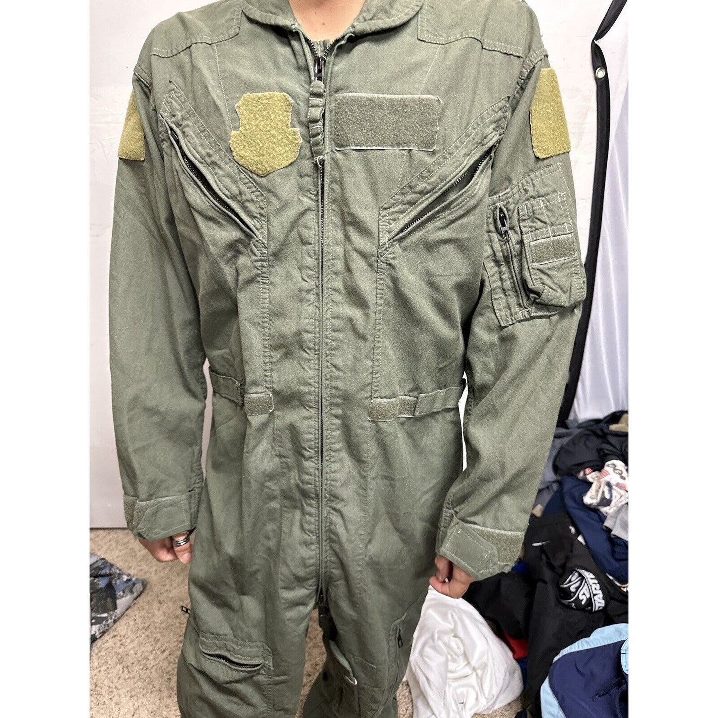 Men’s 42R Summer Fire Resistant USAF Military Uniform Flight Suit Major Rank