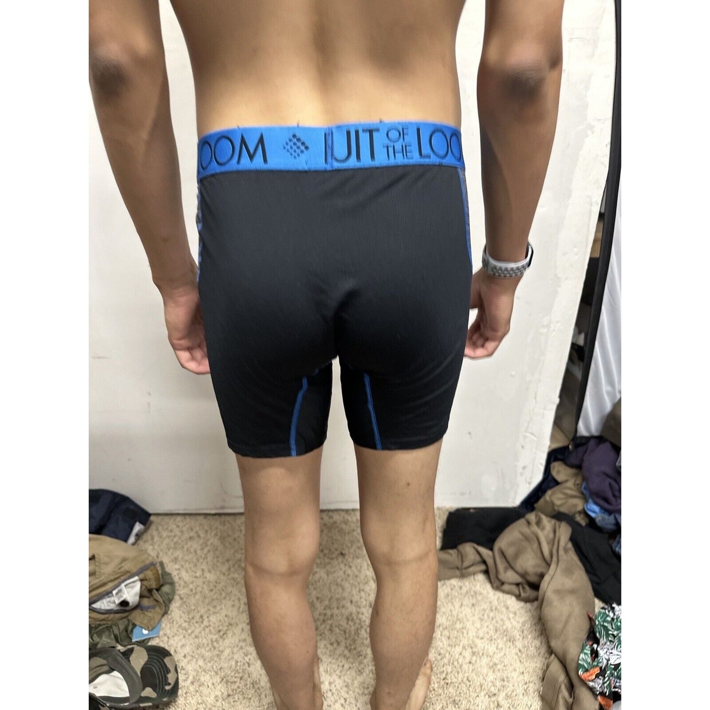 Men’s Large Fruit Of The Loom Black And Gray Boxer Briefs