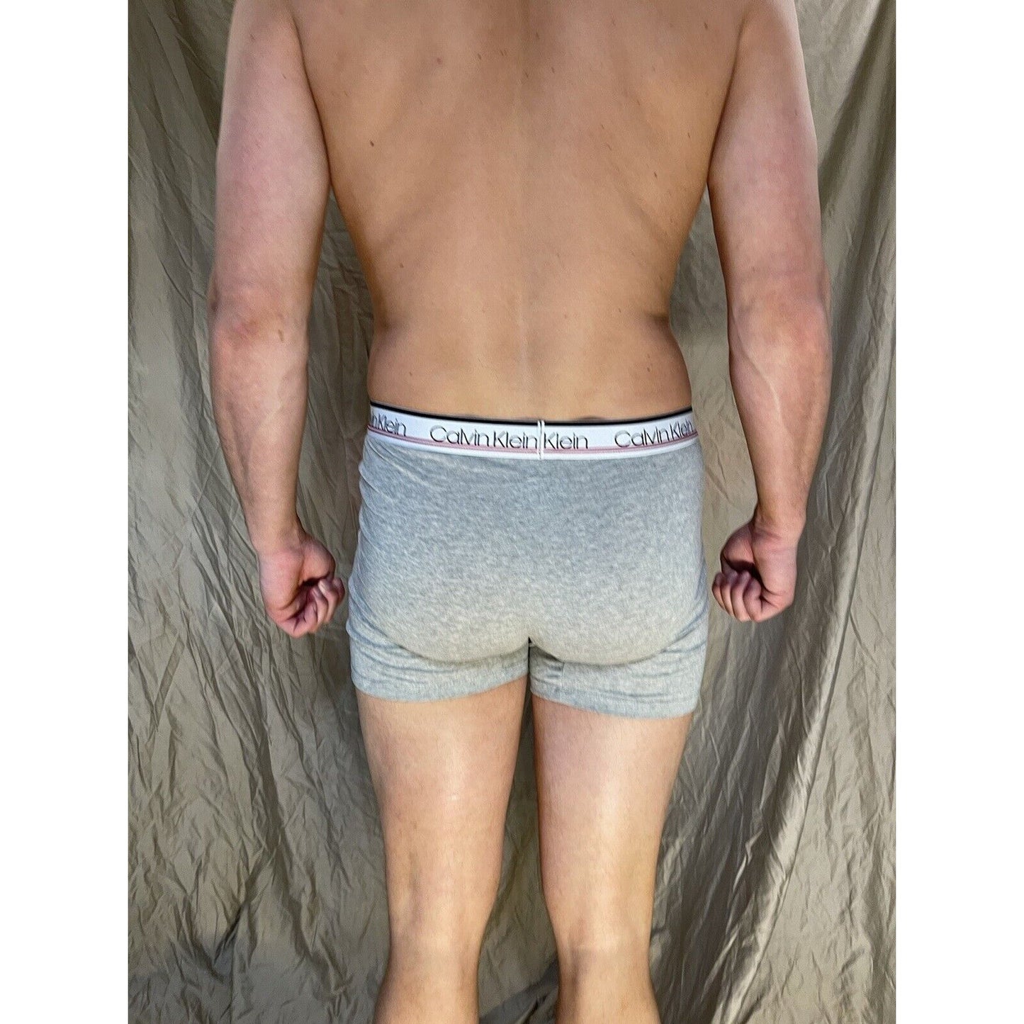 men's gray calvin klein large compression boxer briefs