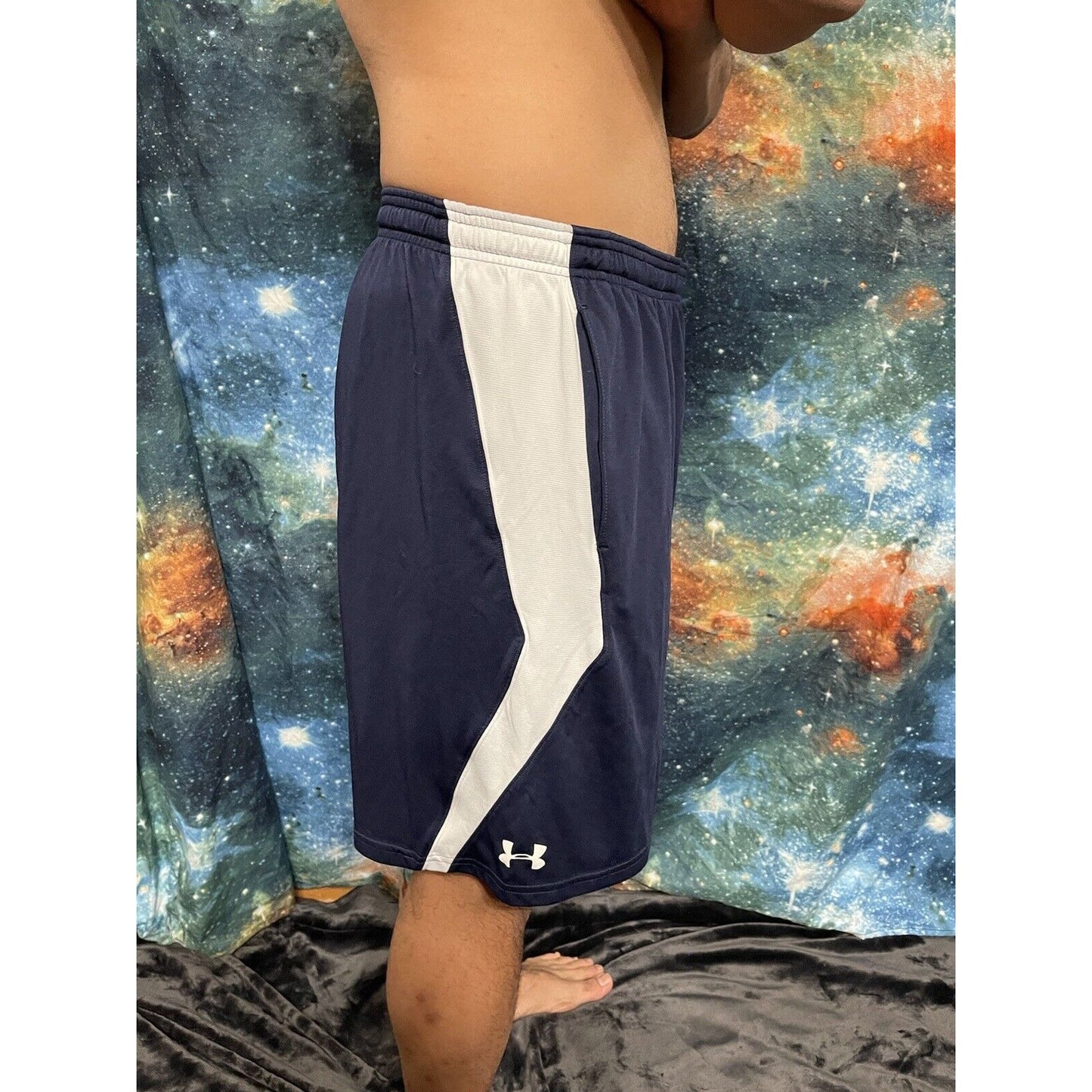 Men’s Under Armour XL navy blue white shorts