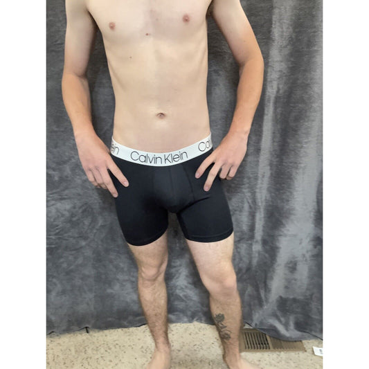 men's black medium calvin klein compression boxer brief 8% elastane