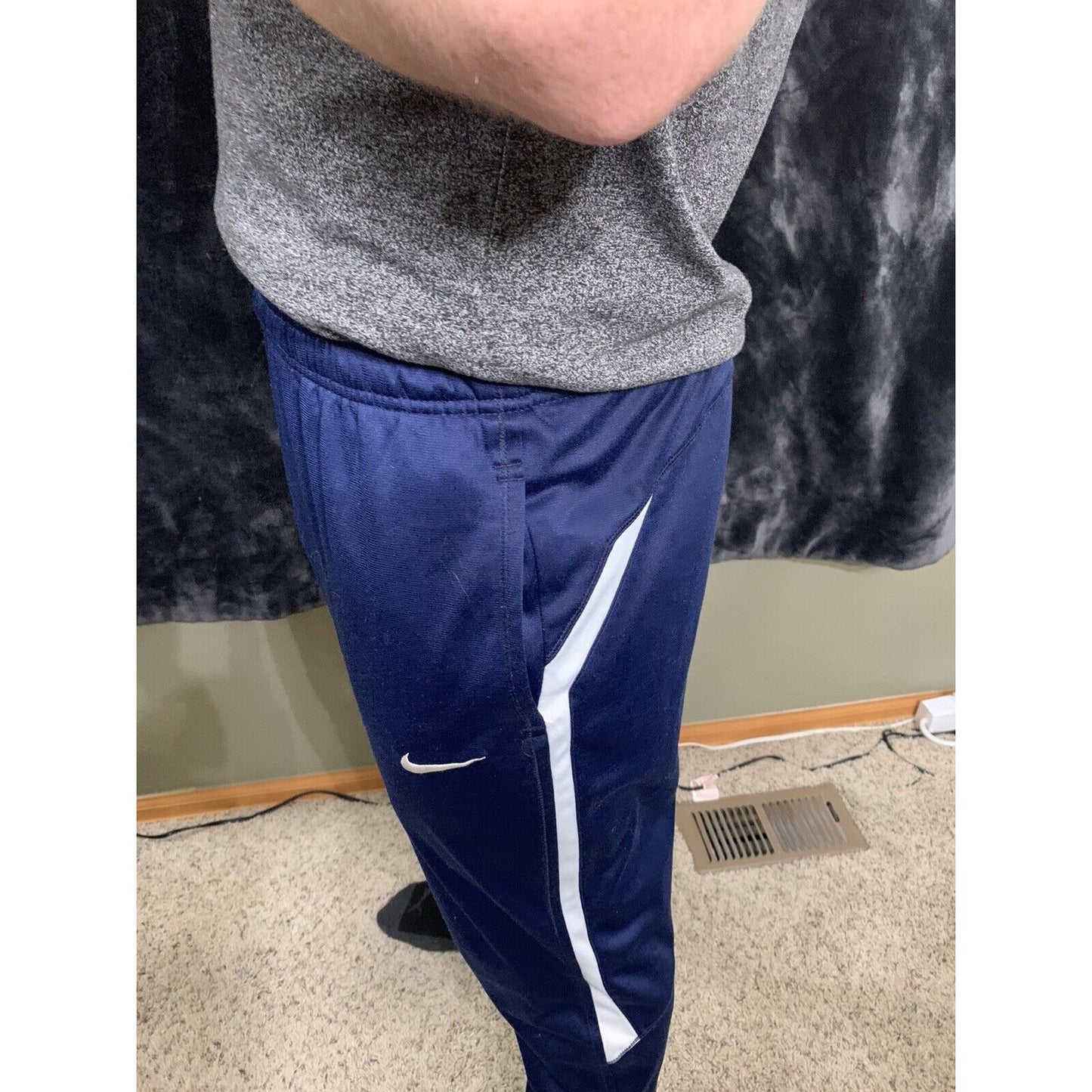 Men’s Nike Blue Warm-up Exercise Running Pants With Pockets