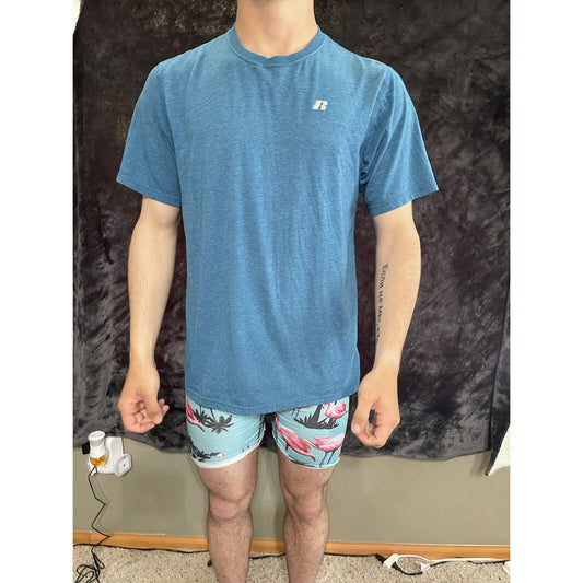 Men’s Large Russell Blue Dri Power Short Sleeve T-shirt