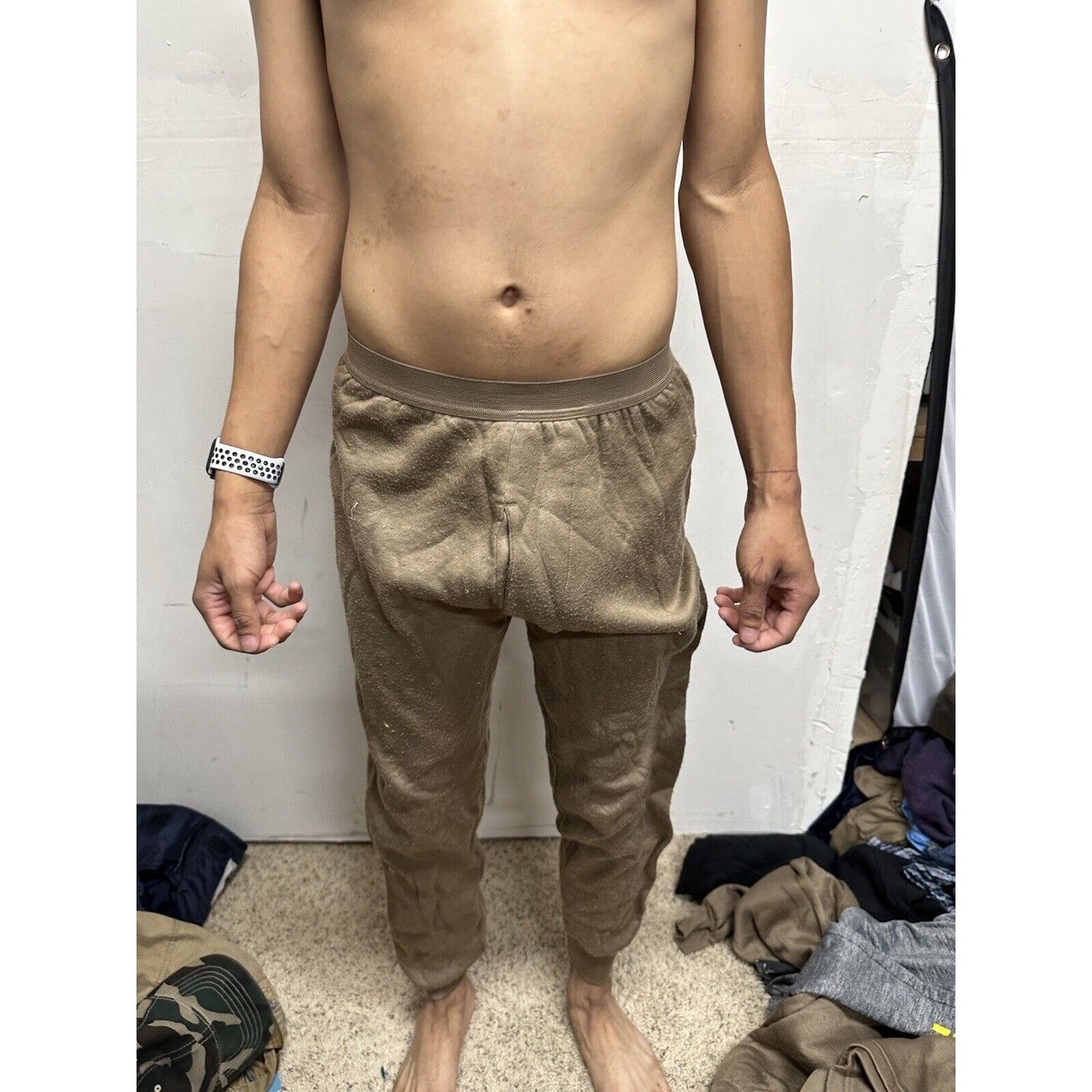 Men’s Brown Drawers Cold Weather Polypropylene Military Long Underwear Large