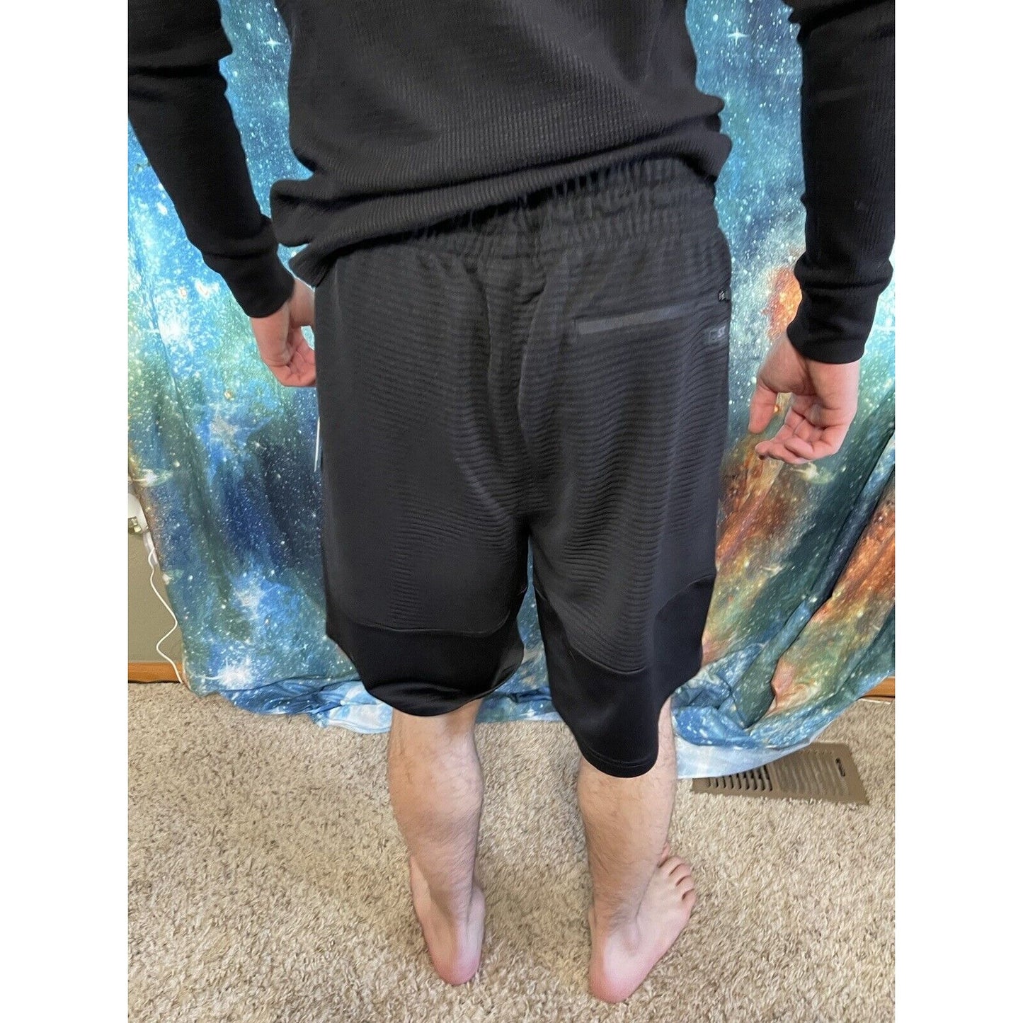 Michael Strahan Black Quick-Dri premium ultra fleece shorts