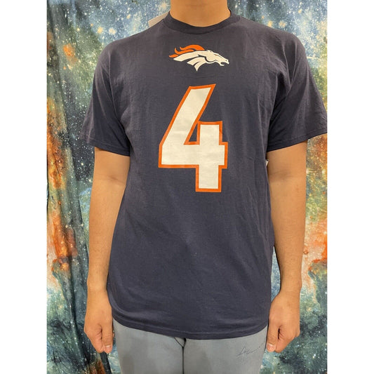 Men’s Large Denver Broncos NFL Team Apparel Blue Tshirt Keenum 4