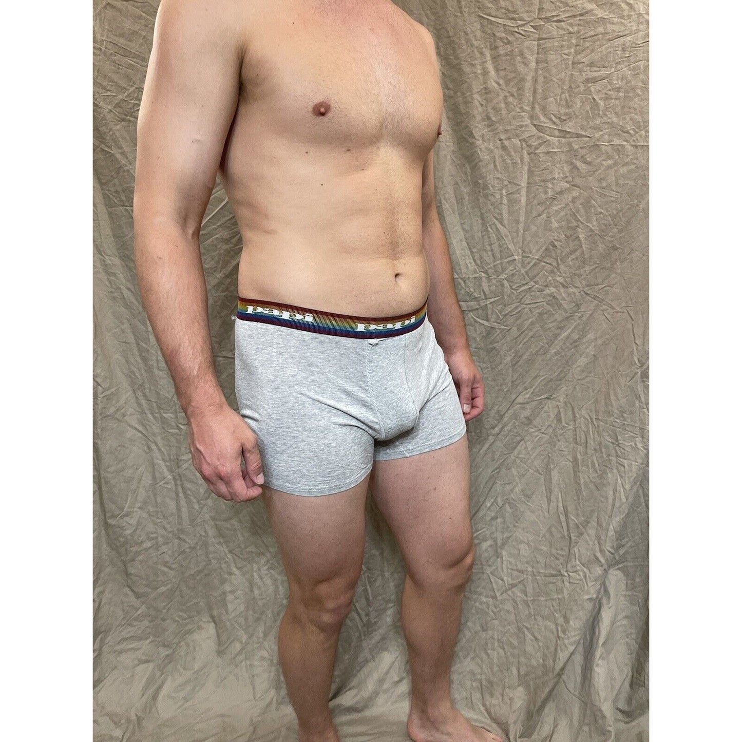 men's papi rainbow pride gray compression boxer briefs large