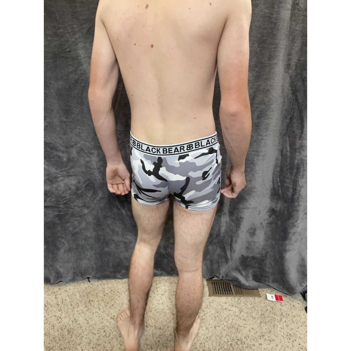 men's medium athletic trunk style black bear boxer brief Gray And Black Camo
