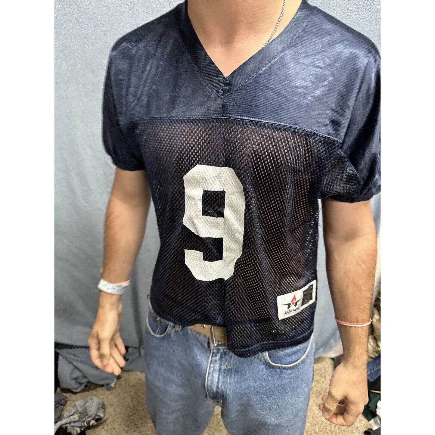 Youth Large/XL Alleson Athletics Navy Blue Football Jersey