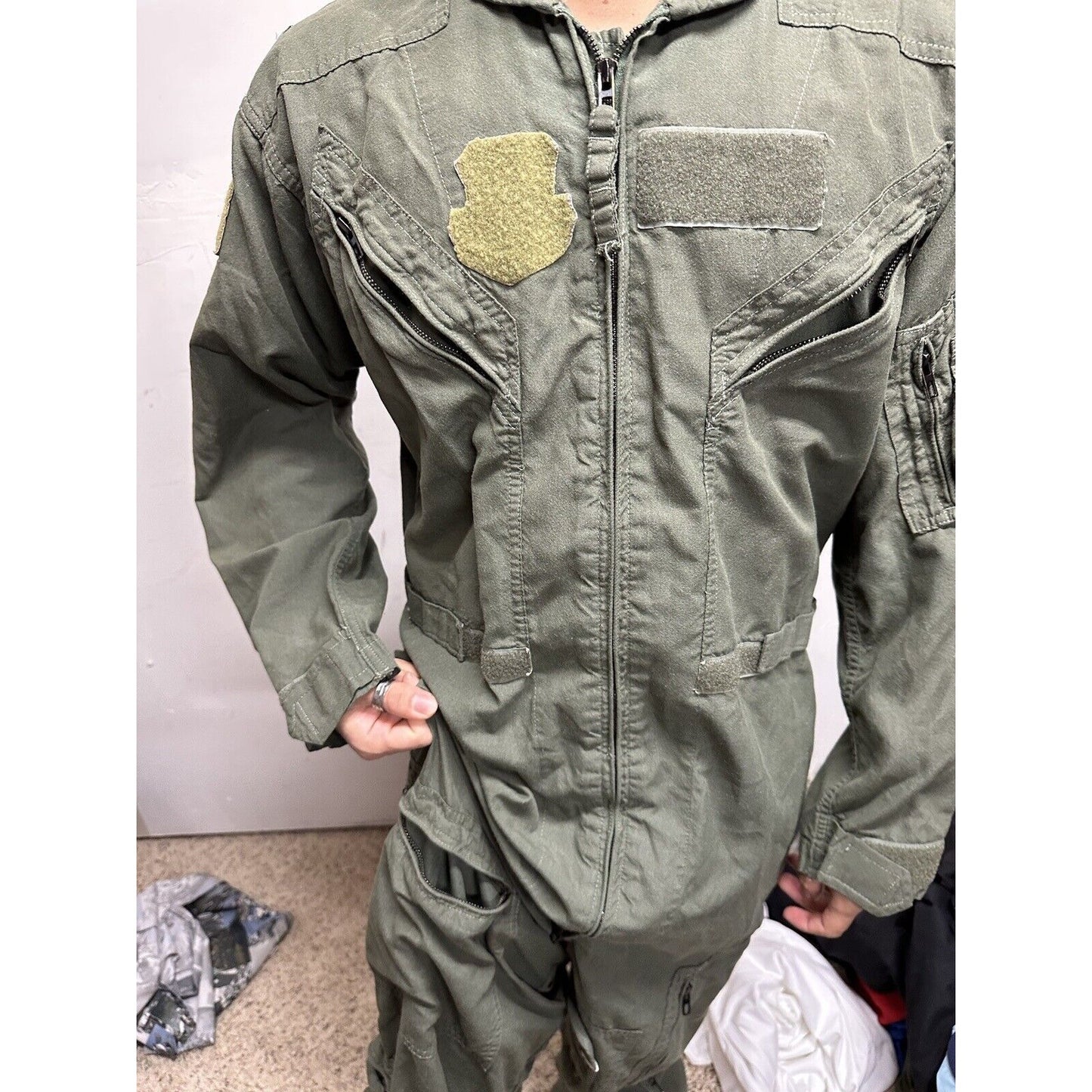 Men’s 42R Summer Fire Resistant USAF Military Uniform Flight Suit Major Rank
