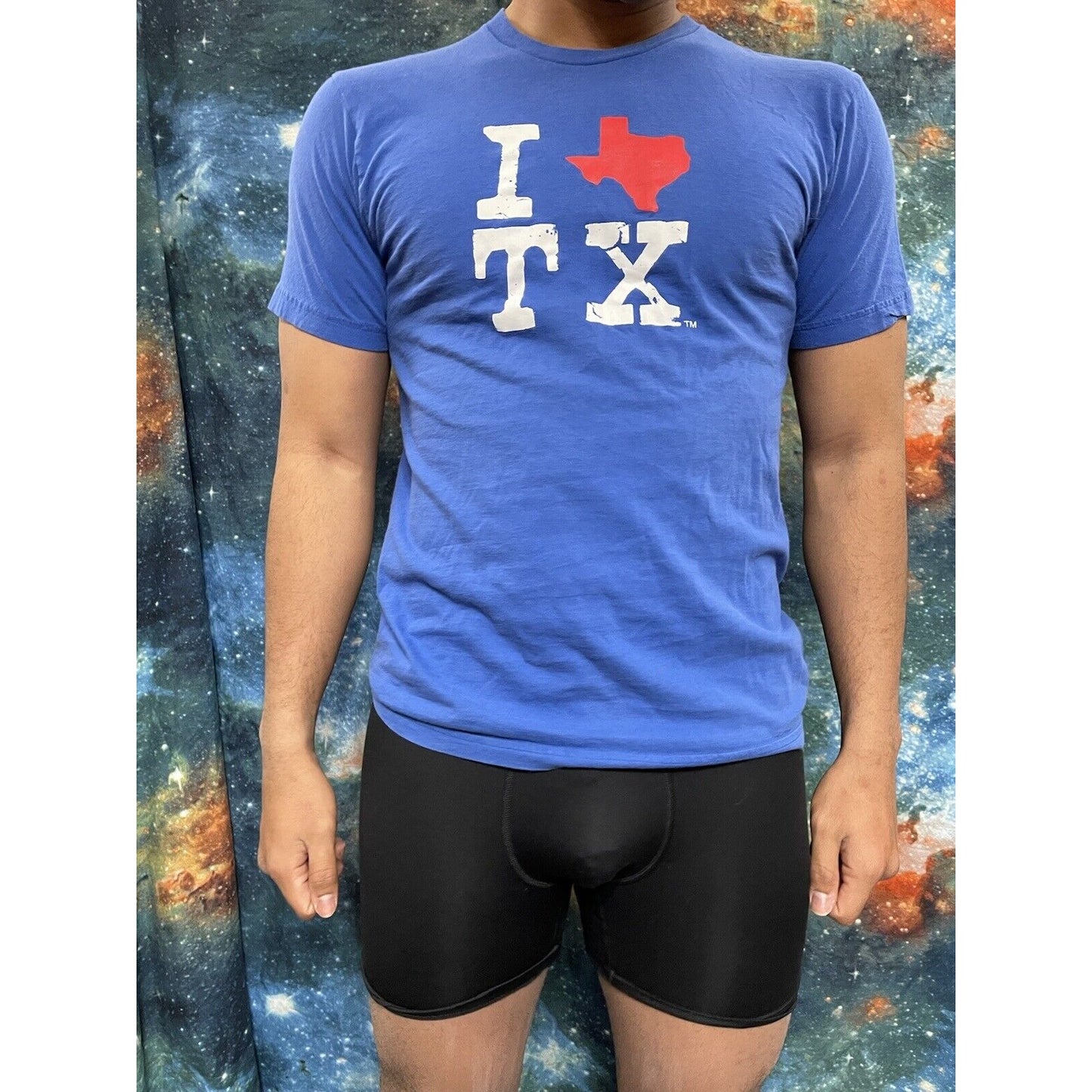 Men’s American Apparel Medium Blue I Love Texas TX shirt