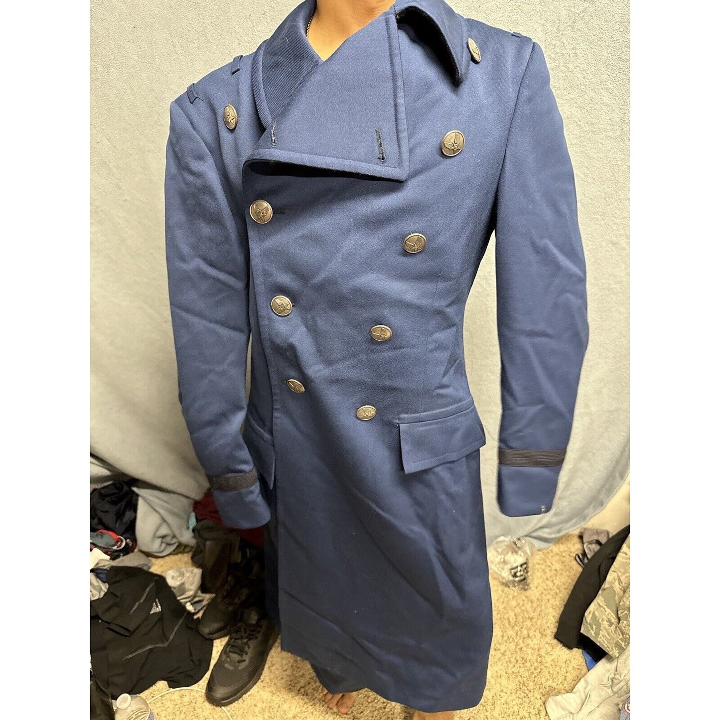 Men’s Blue Cadet Overcoat USAF Air Force Academy 44R Dress Uniform