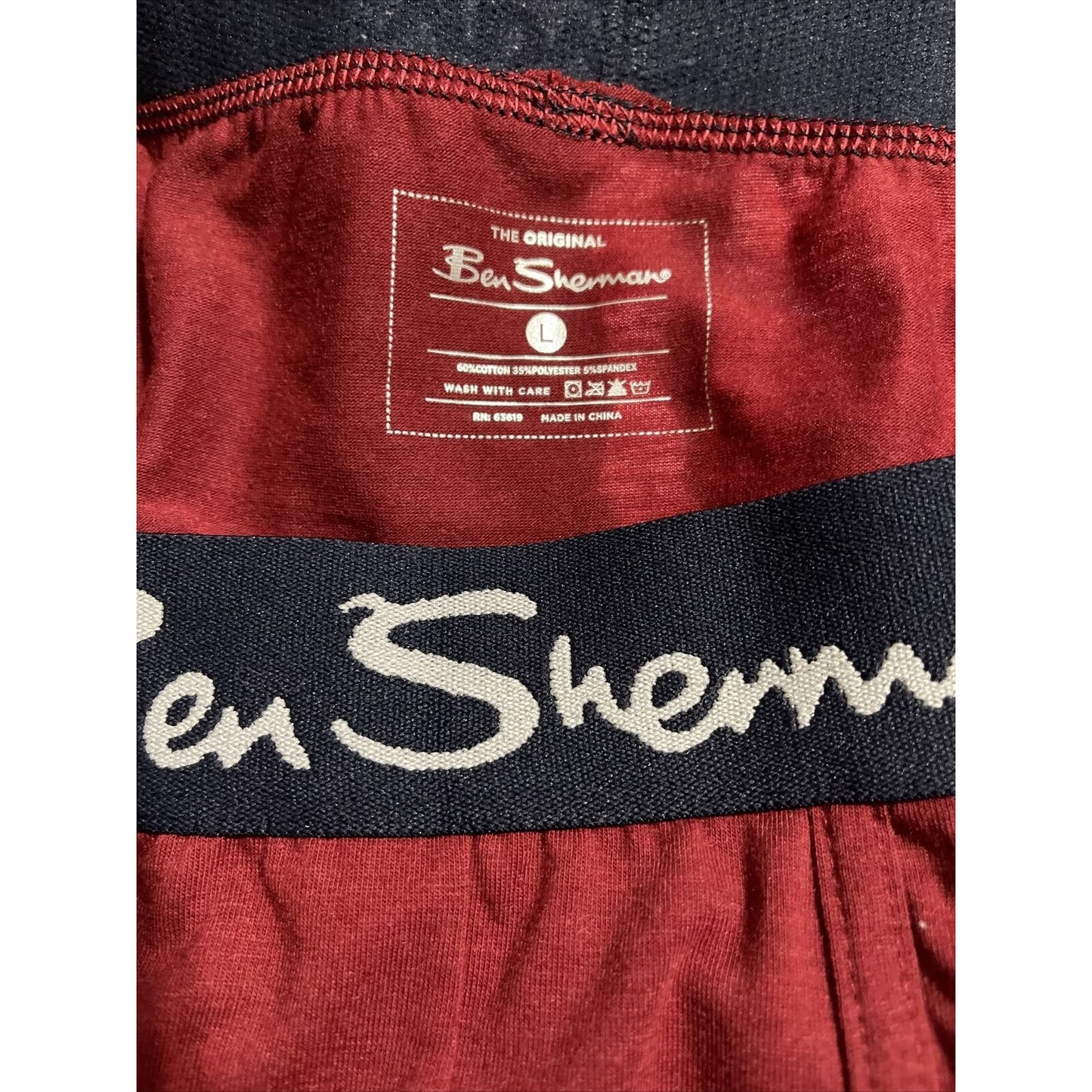 Men’s Ben Sherman Dark Red Boxer Briefs Large