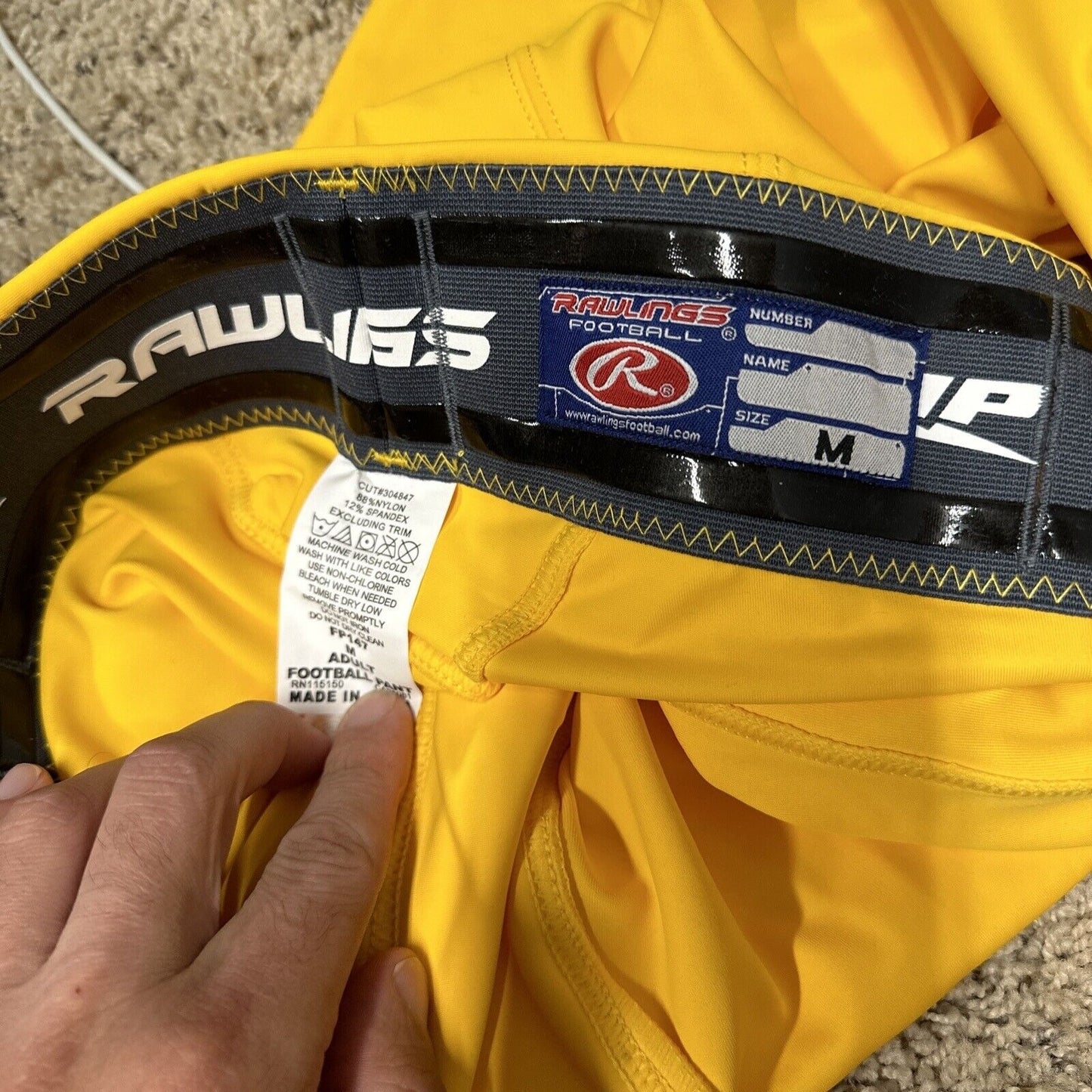 Men’s Gold / Yellow Rawlings Football Pants Medium