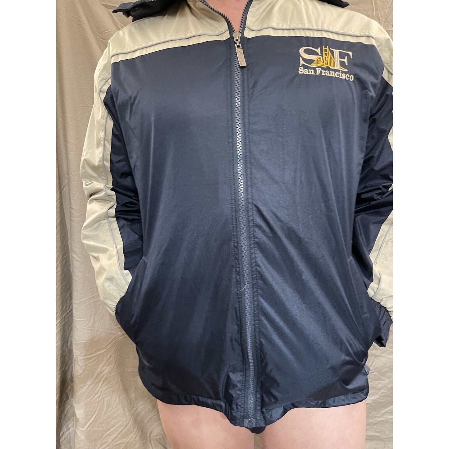 Men's Gogo Sports blue mediuk windbreaker full zip San Francisco