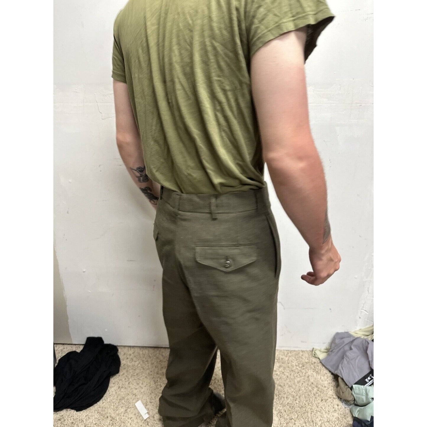 Men’s Usmc Marines Green Size 35L Wool Uniform Pants  Only