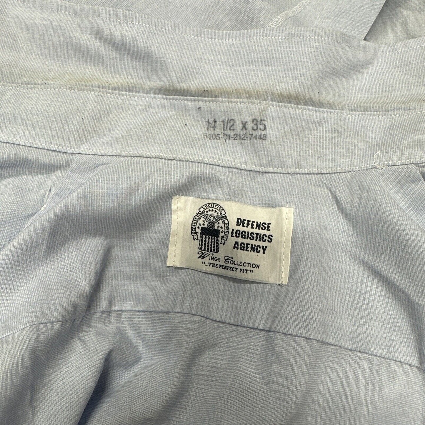 Men’s USAF USSF 14 1/2 X 35 Long Sleeve Dress Blues Shirt Button Up